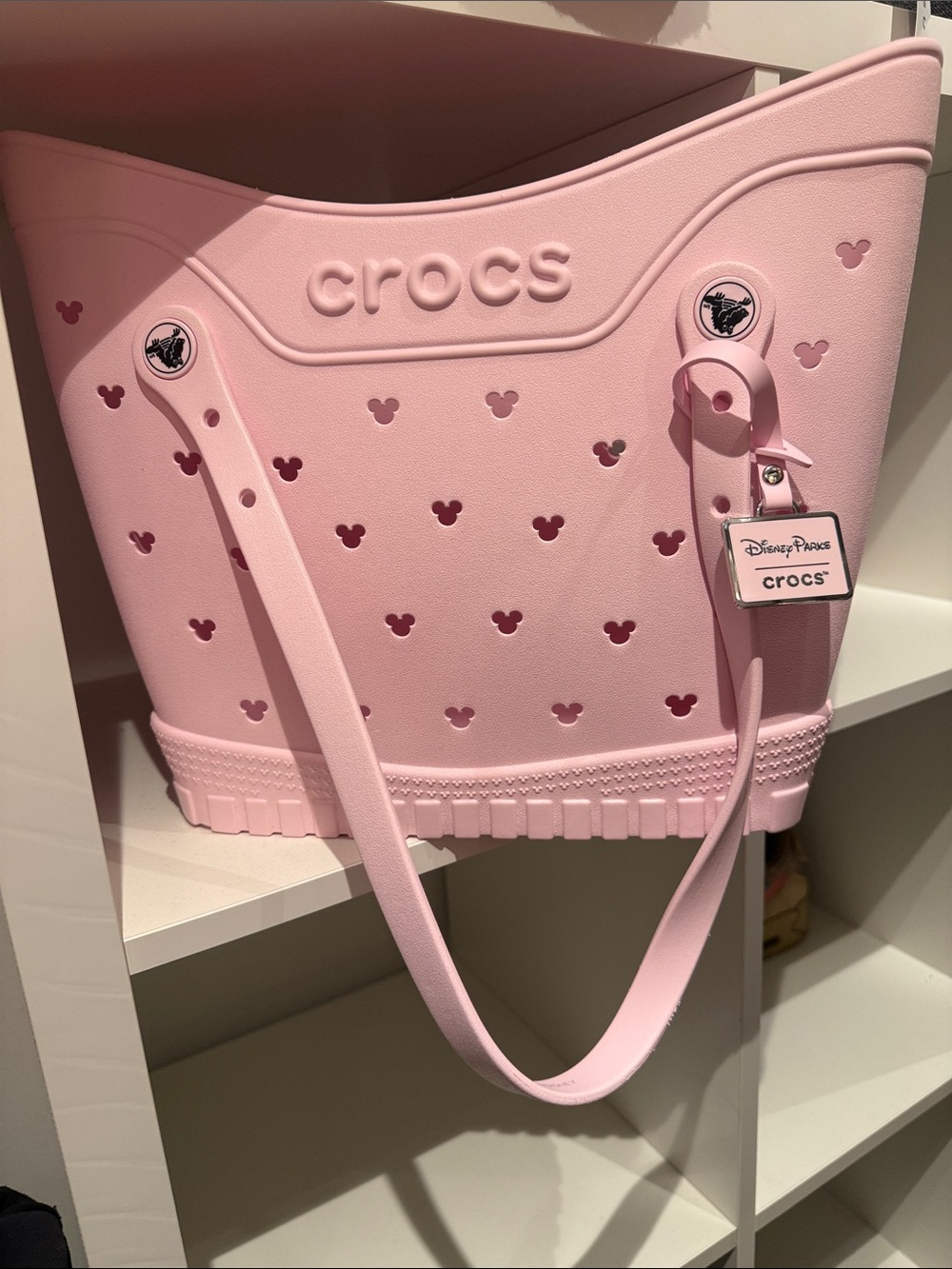 CROCS Pink Mickey Cutout Tote Bag